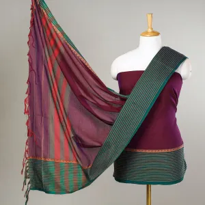 Purple - 3pc Dharwad Cotton Suit Material Set 103