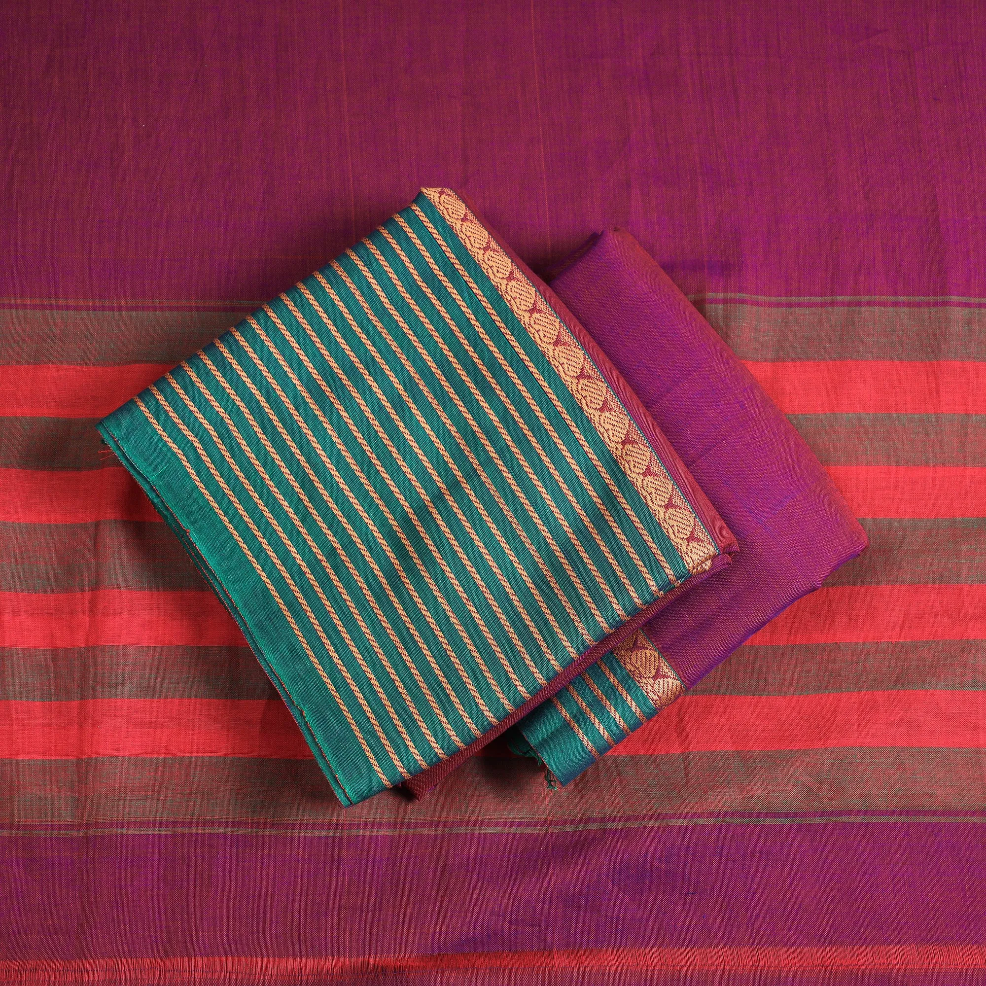 Purple - 3pc Dharwad Cotton Suit Material Set 103