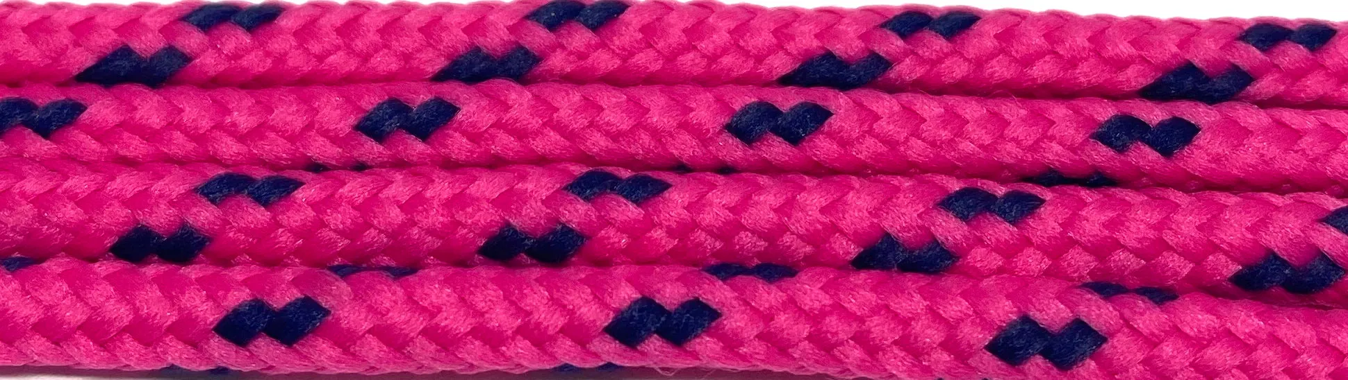 Round Classic Shoelaces - Neon Pink with Royal Accents