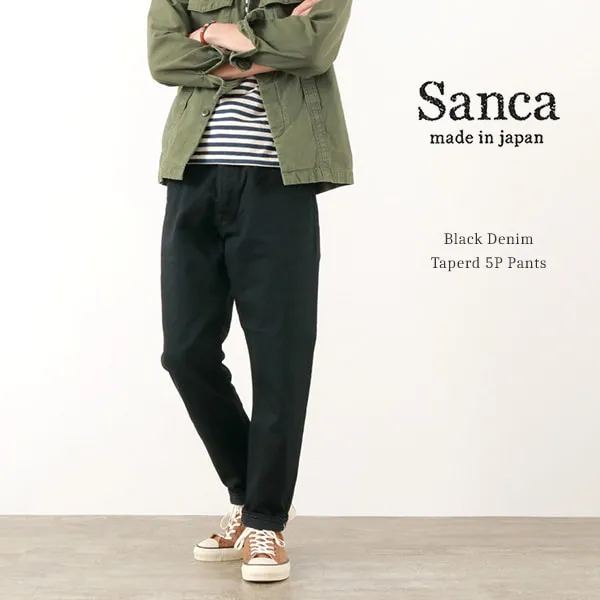 SANCA / Black denim tapered 5P trousers
