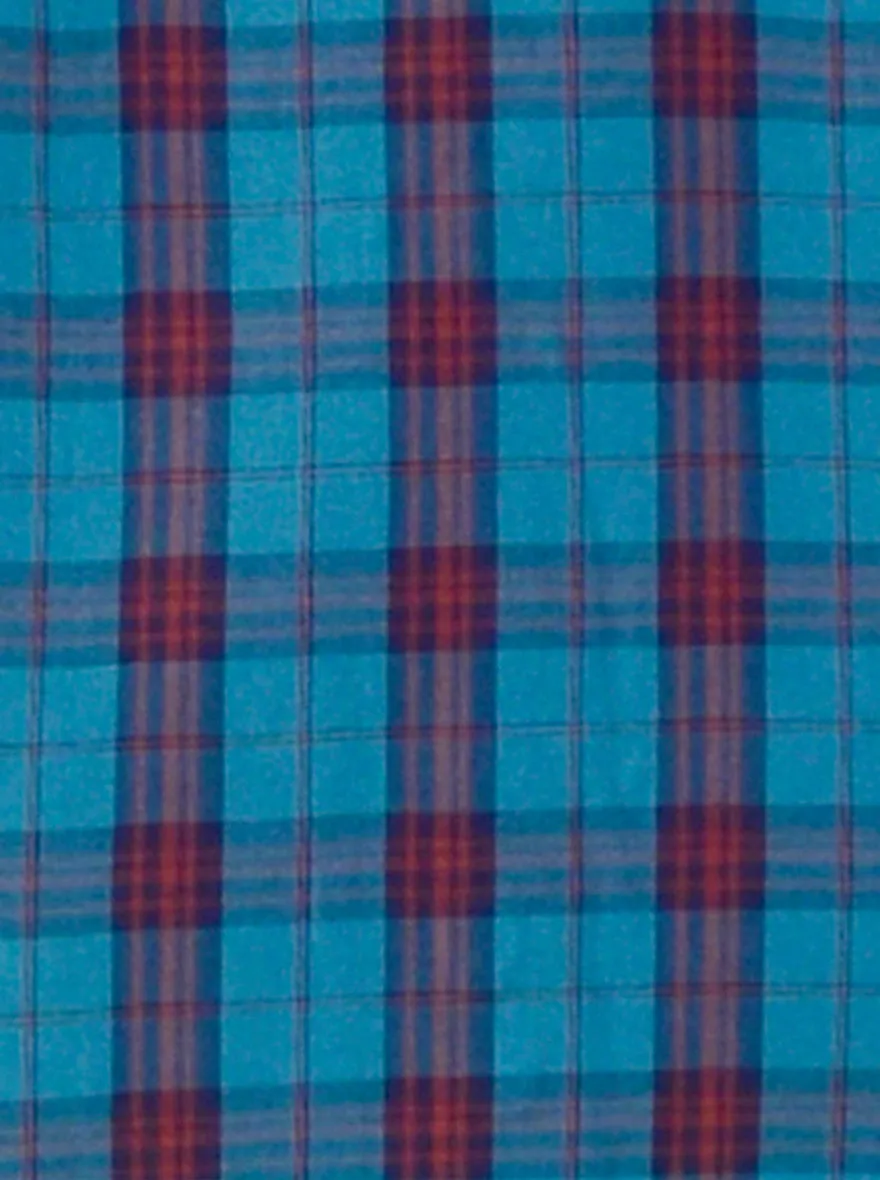 Sapphire Blue Checked Smart Fit Casual Shirt | Greenfibre