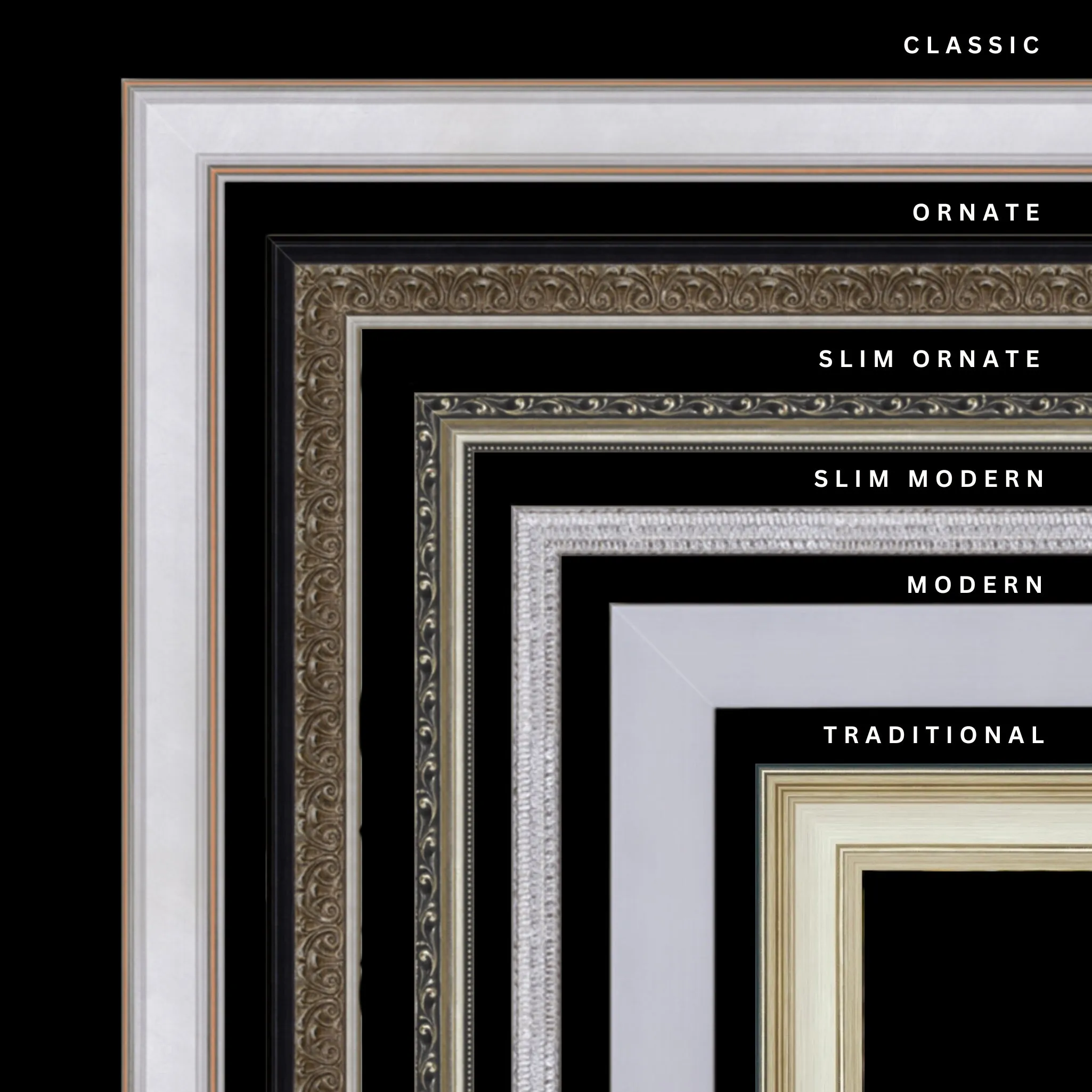 Silver 44x32 Picture Frame Ornate Traditional Classic Antique