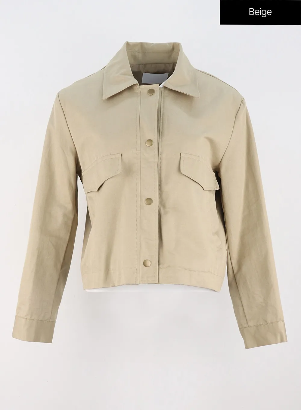 Snap Button Collared Jacket OS325
