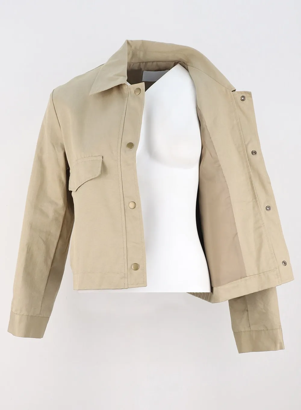 Snap Button Collared Jacket OS325