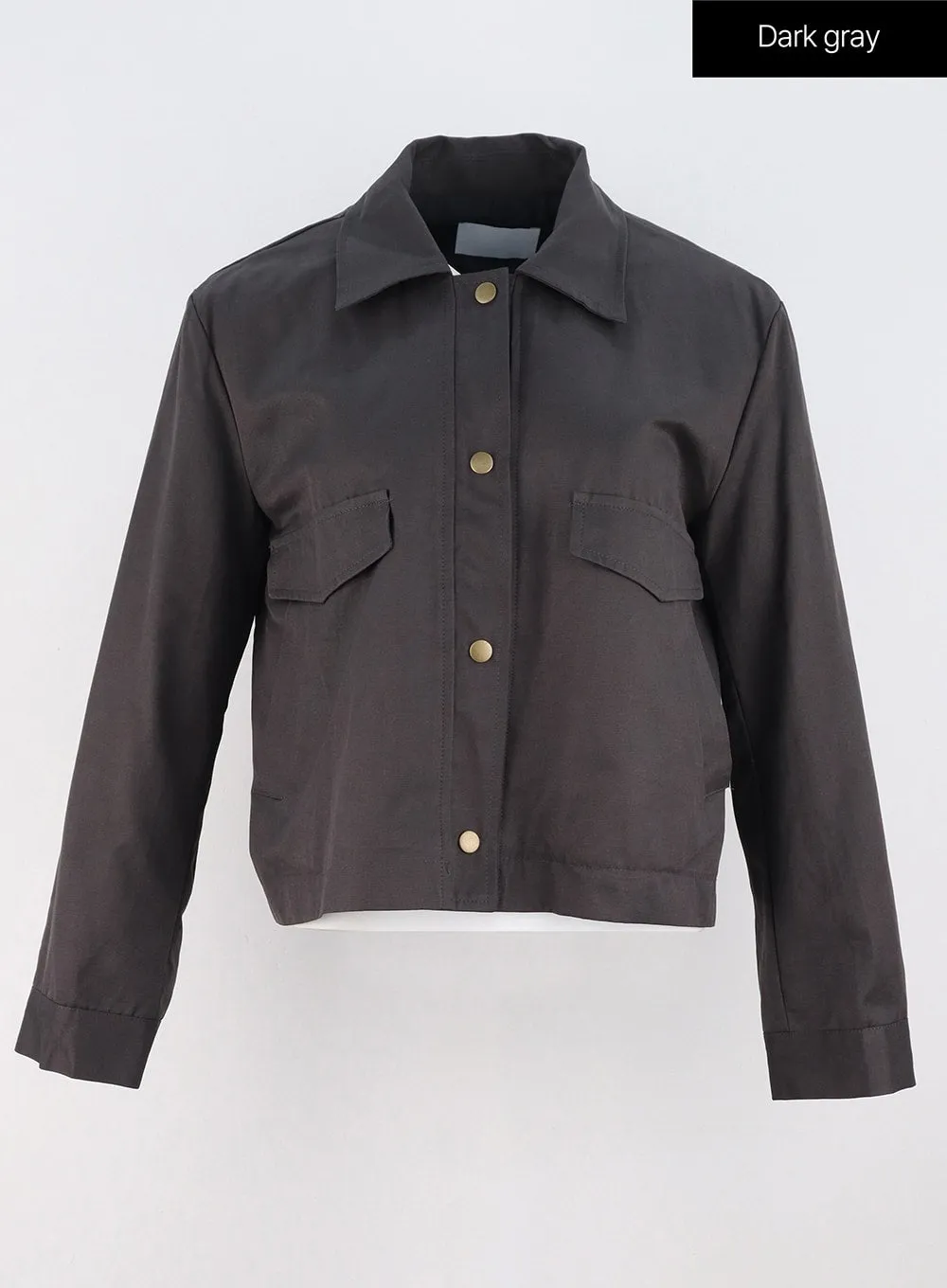Snap Button Collared Jacket OS325