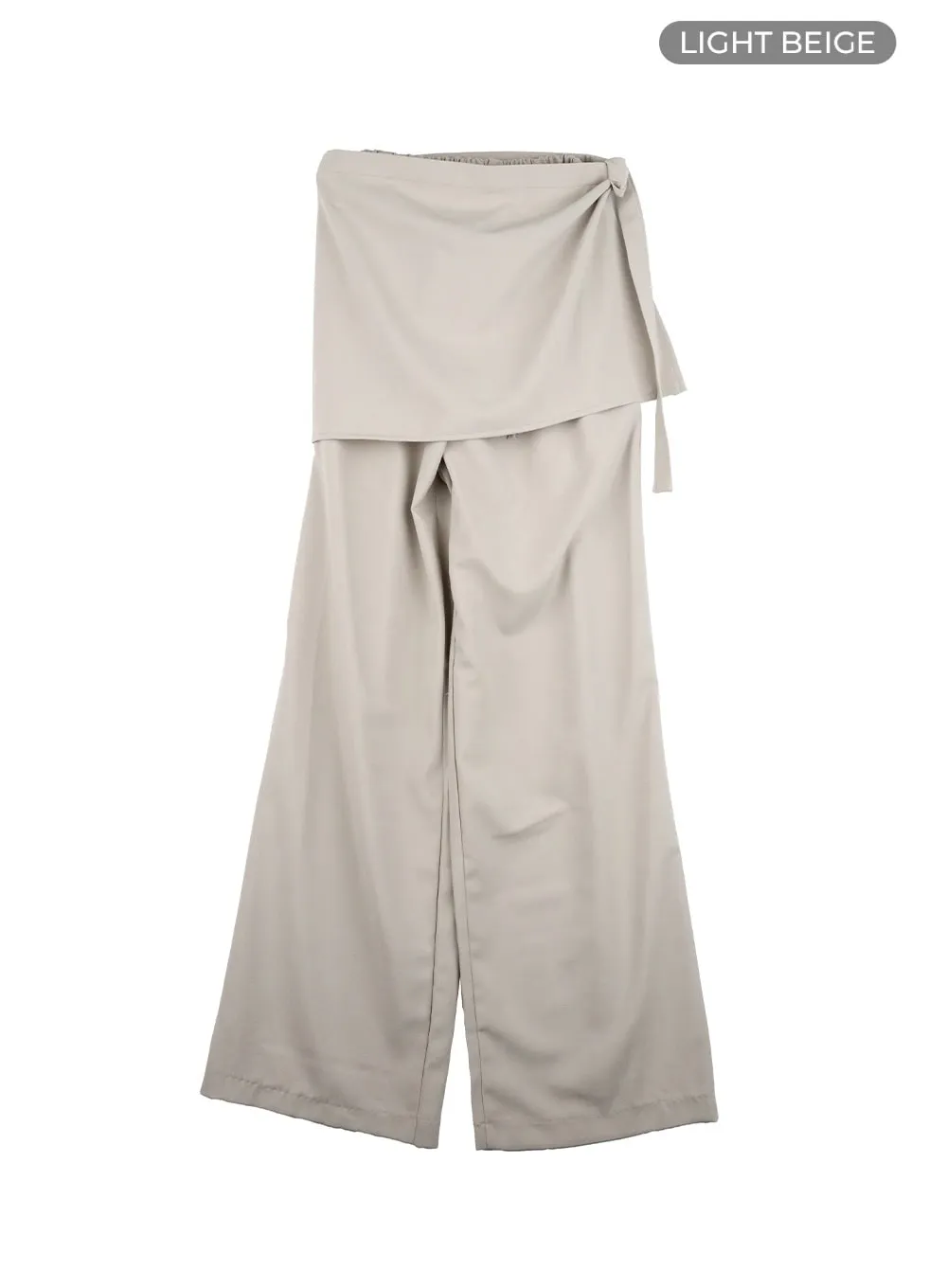 Solid Wrap Wide Leg Trousers CA426