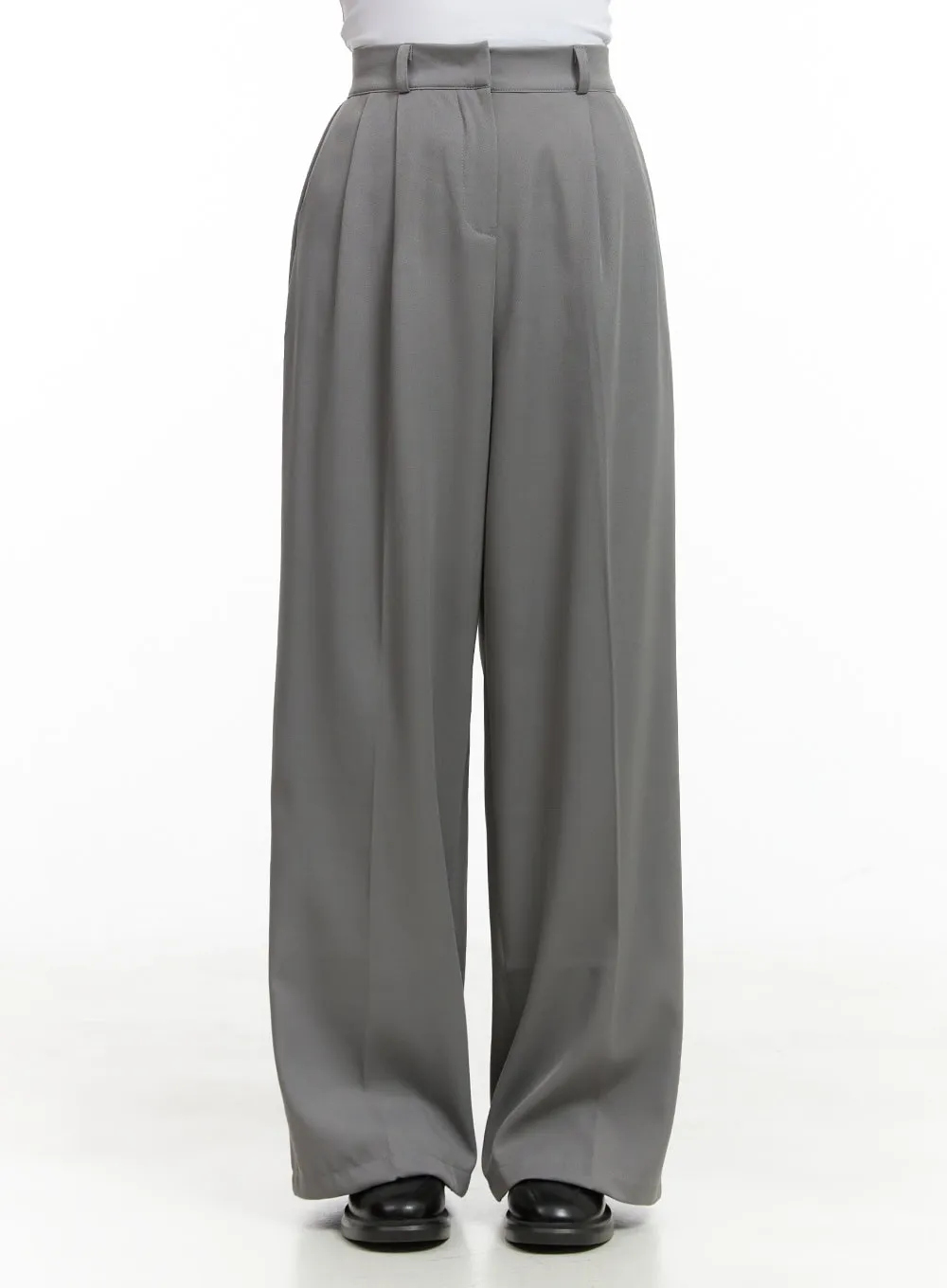 Tailored Pintuck Buttoned Pants and Crop Jacket Set OG416