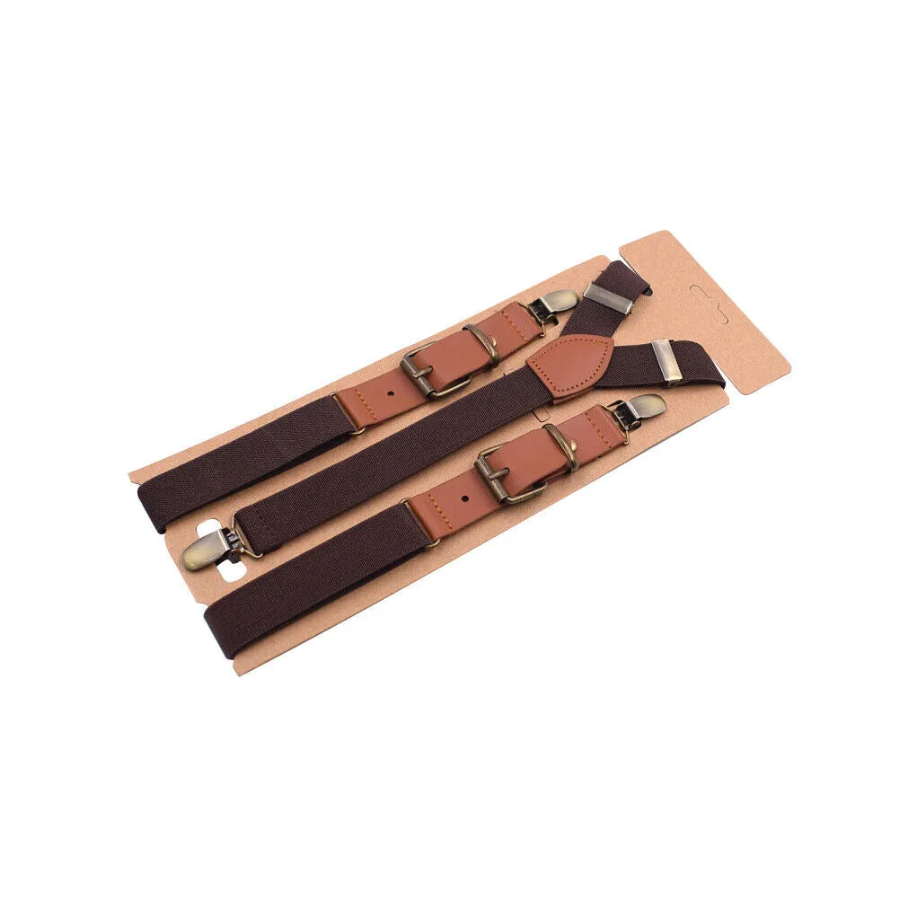 US 1-2 Pack Men Y Back Suspender Swivel Hook Adjustable Y-Shaped Elastic Belt