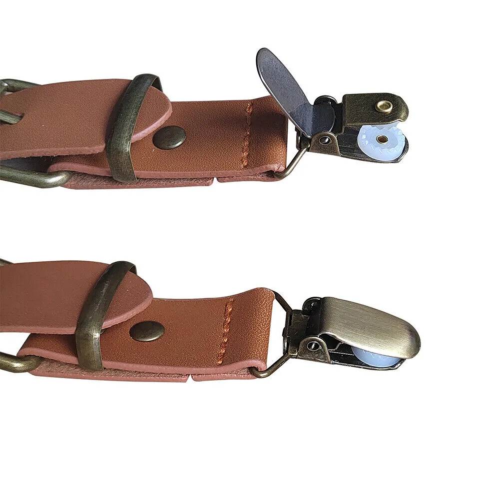 US 1-2 Pack Men Y Back Suspender Swivel Hook Adjustable Y-Shaped Elastic Belt