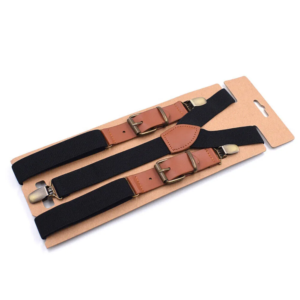 US 1-2 Pack Men Y Back Suspender Swivel Hook Adjustable Y-Shaped Elastic Belt