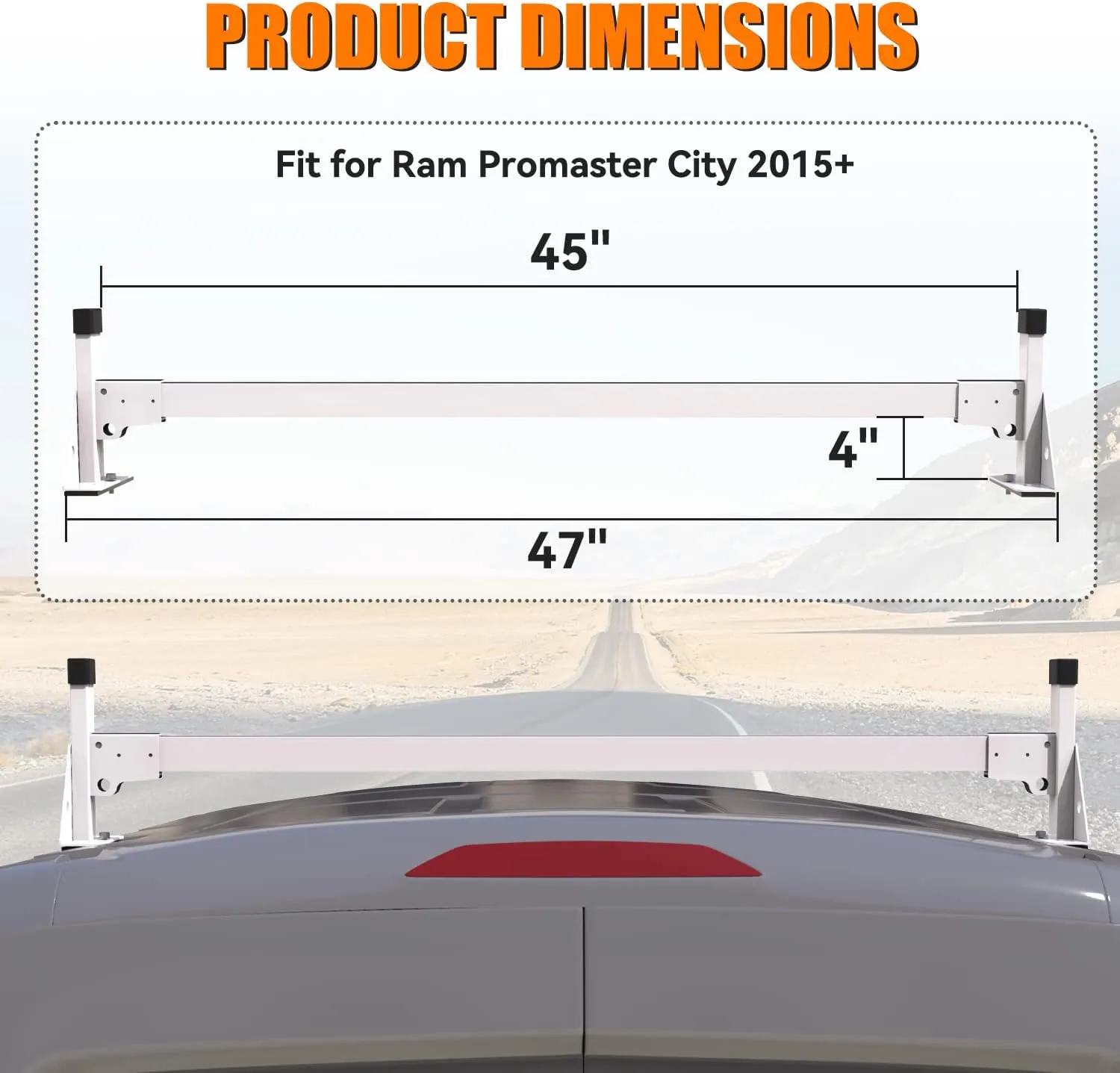 Van Roof Ladder Racks for RAM ProMaster City 2 Bars