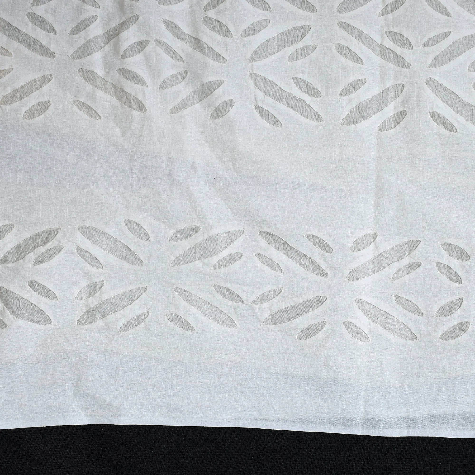 White - 3pc Cut Work Cotton Barmer Applique Dress Material 18