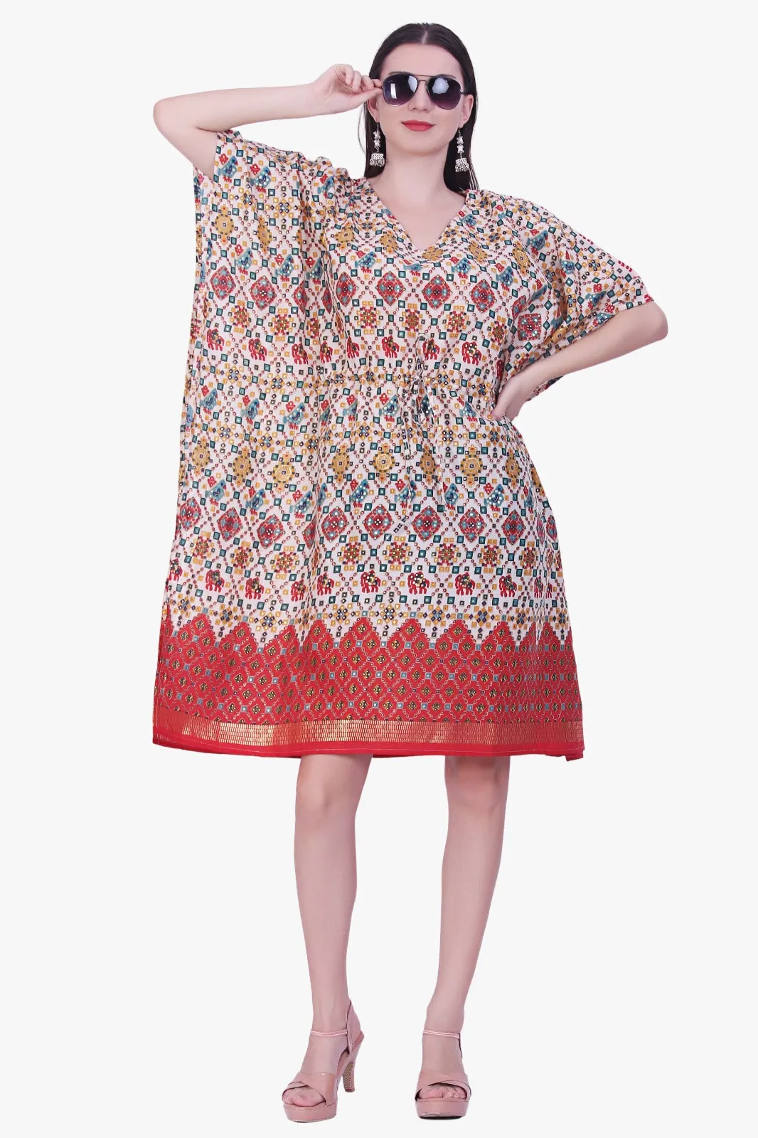 Women Rayon Multi Color Kaftan Free Size