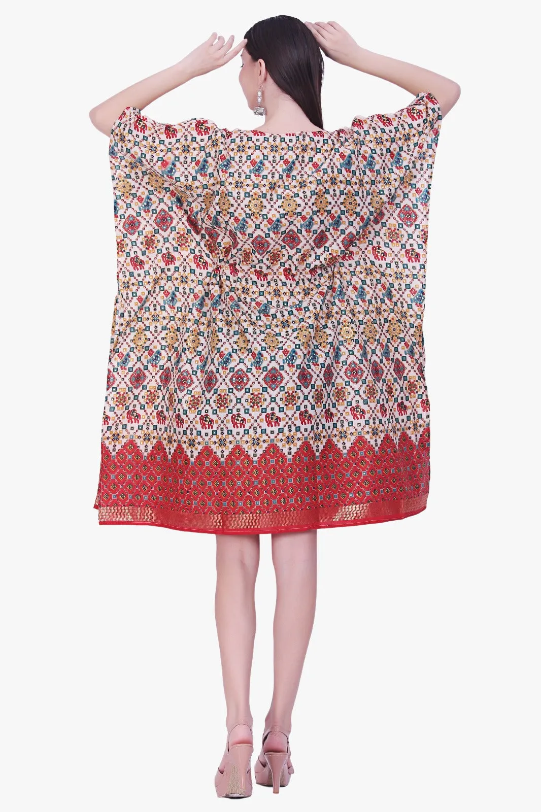 Women Rayon Multi Color Kaftan Free Size