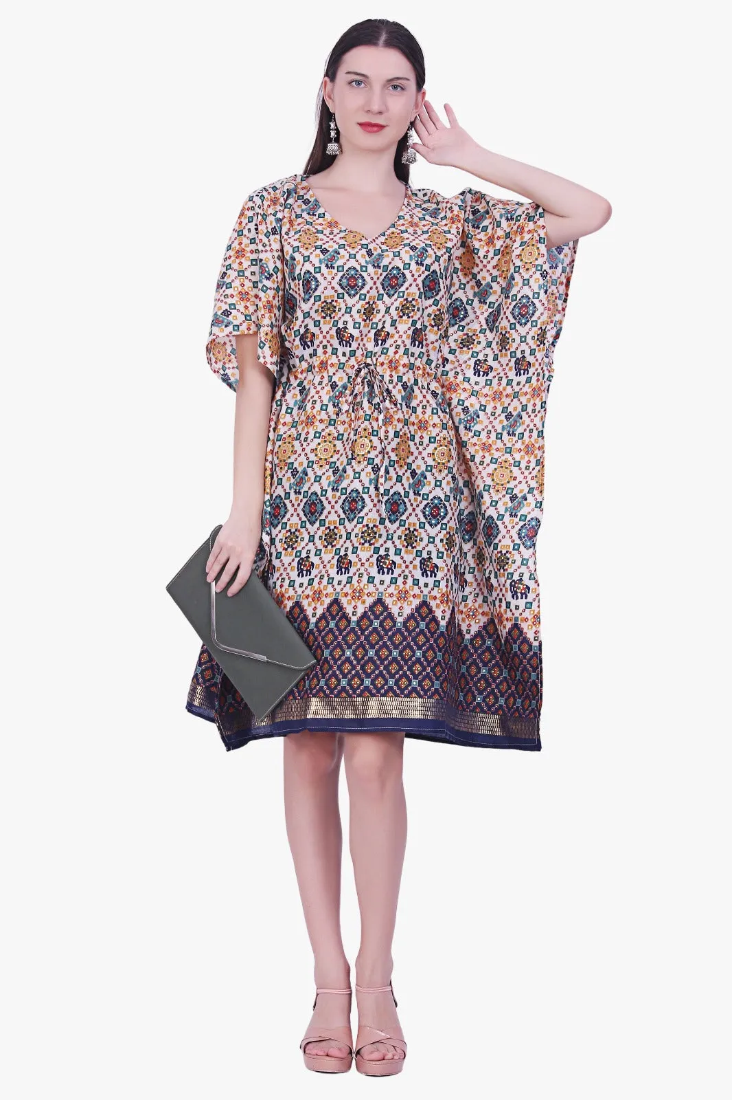 Women Rayon Multi Color Kaftan Free Size