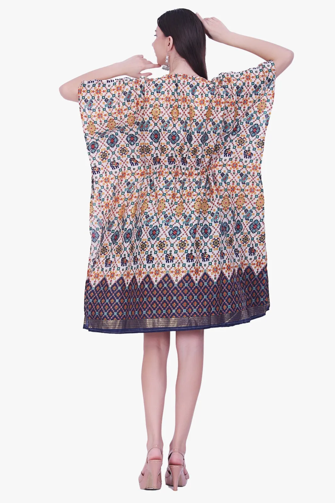 Women Rayon Multi Color Kaftan Free Size