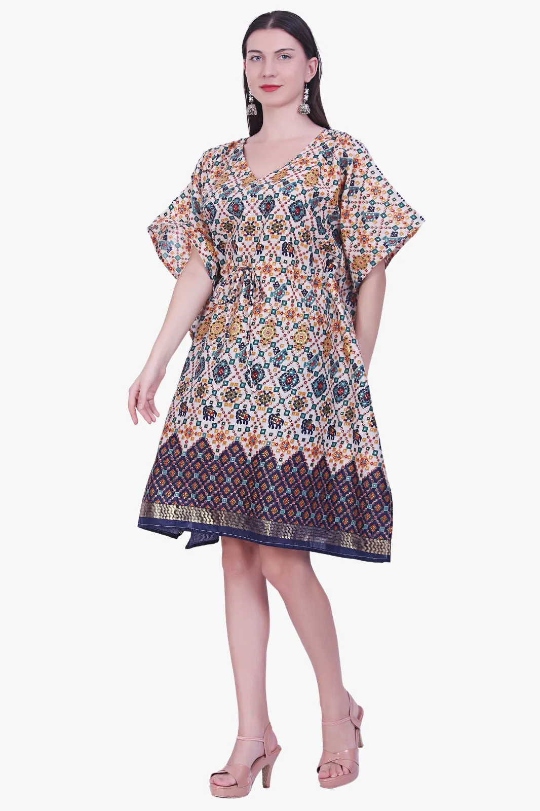 Women Rayon Multi Color Kaftan Free Size