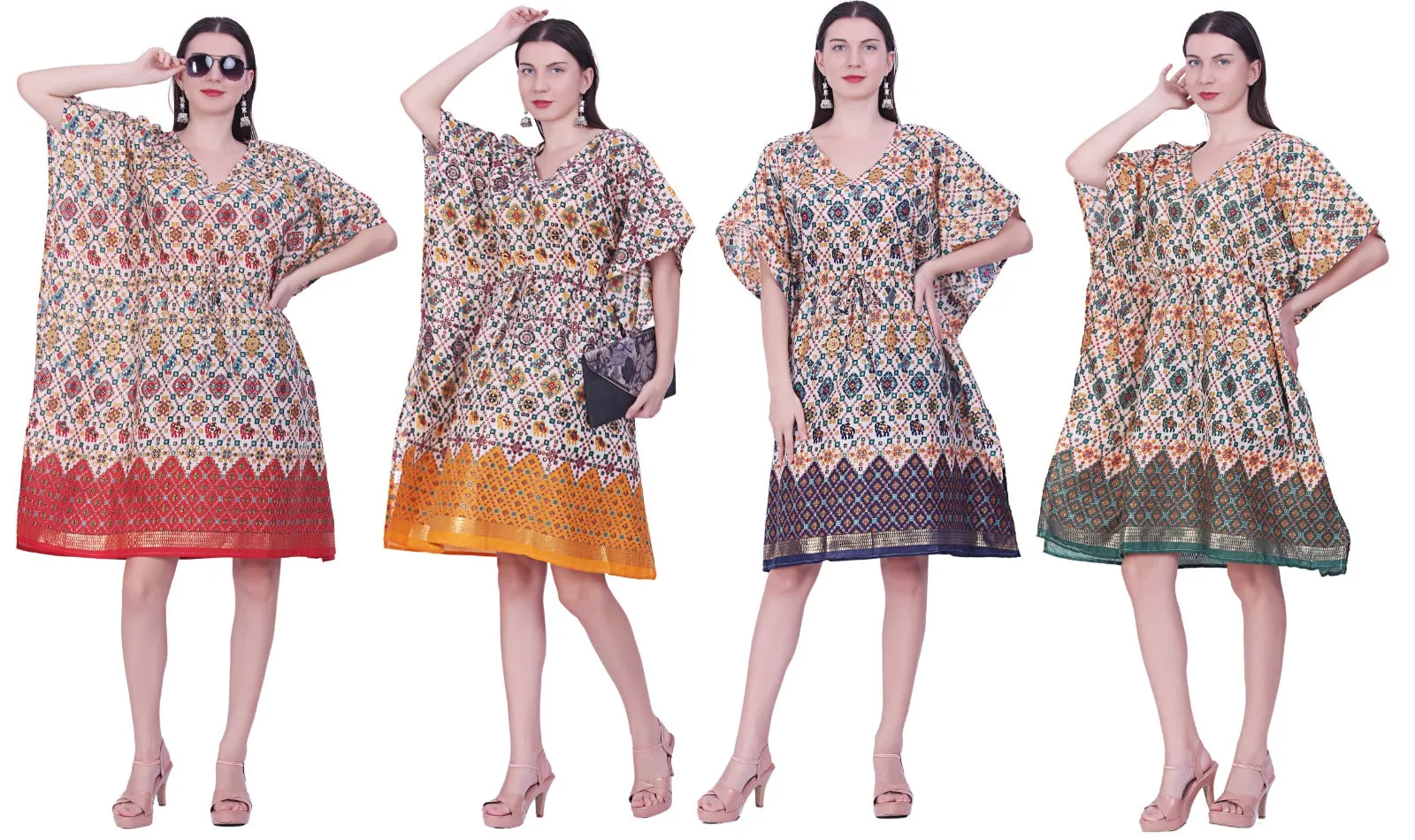 Women Rayon Multi Color Kaftan Free Size