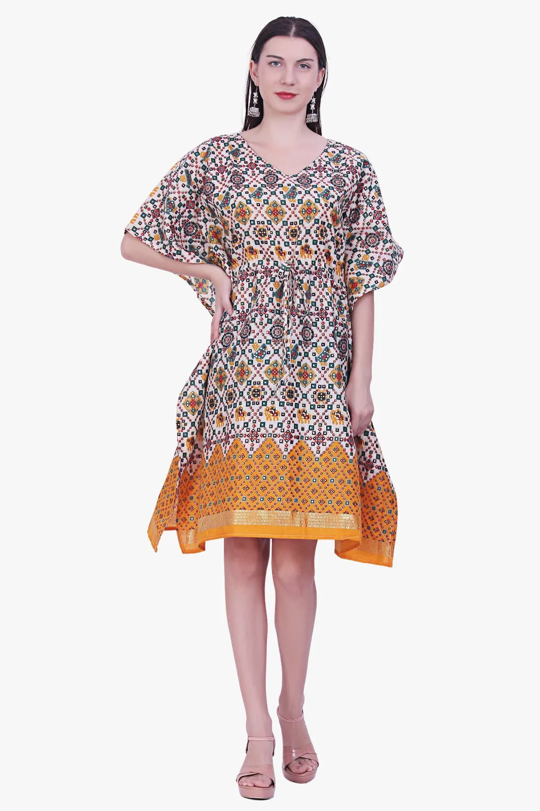 Women Rayon Multi Color Kaftan Free Size