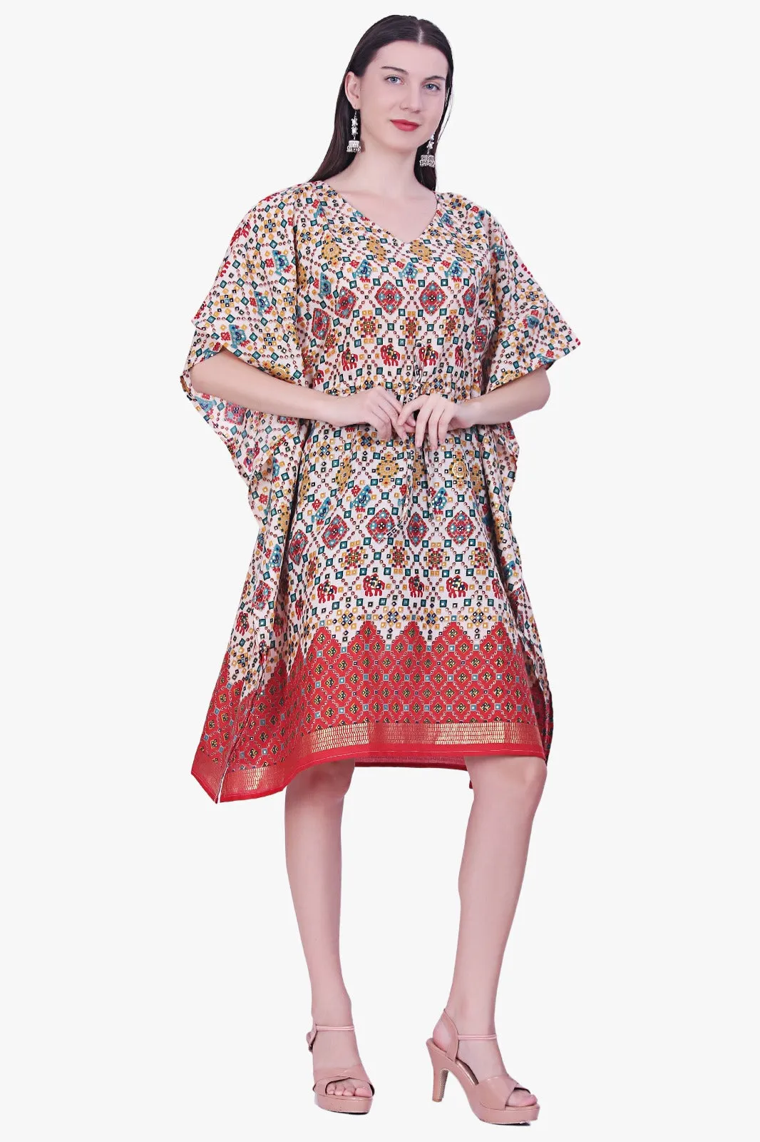Women Rayon Multi Color Kaftan Free Size