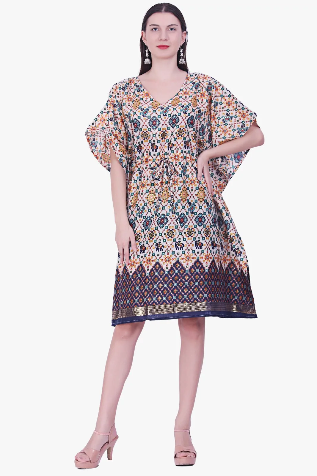 Women Rayon Multi Color Kaftan Free Size