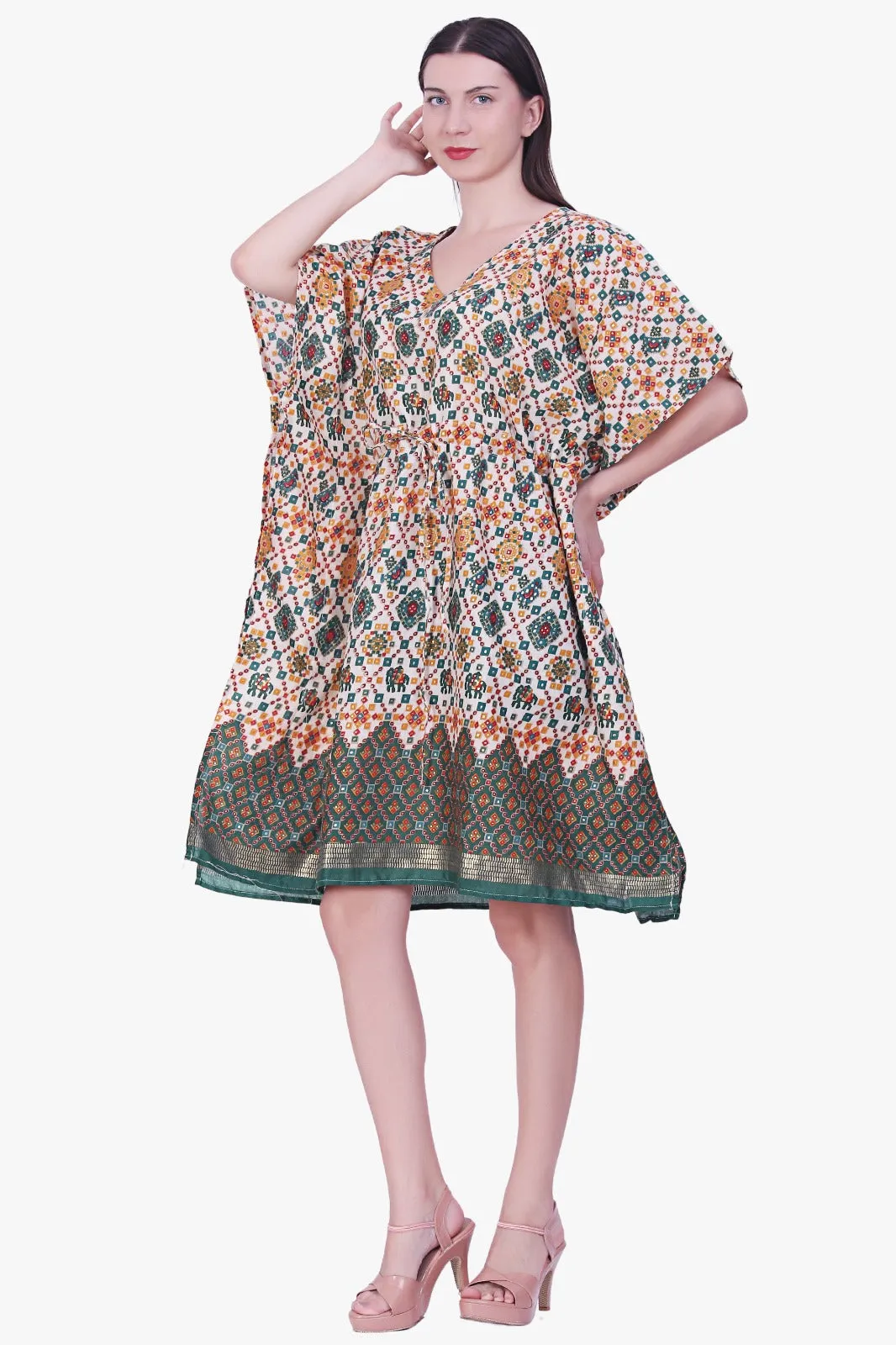 Women Rayon Multi Color Kaftan Free Size