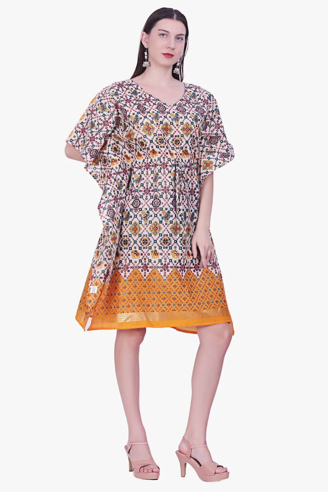 Women Rayon Multi Color Kaftan Free Size