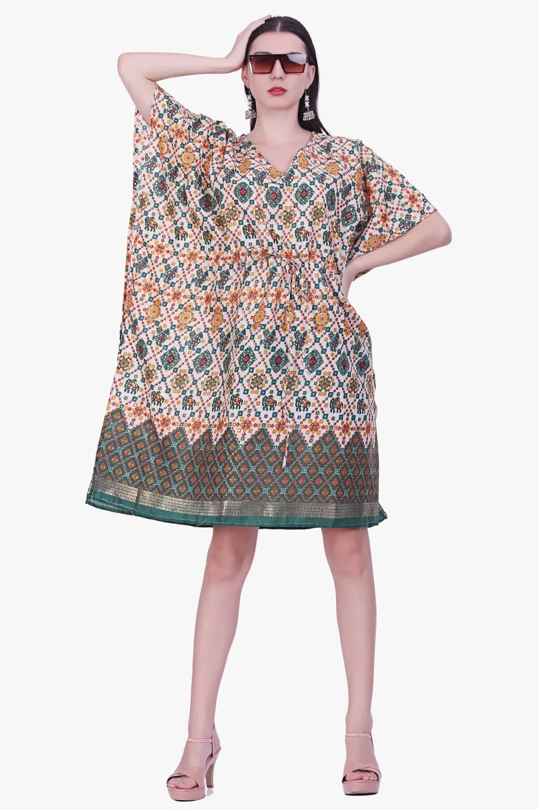 Women Rayon Multi Color Kaftan Free Size