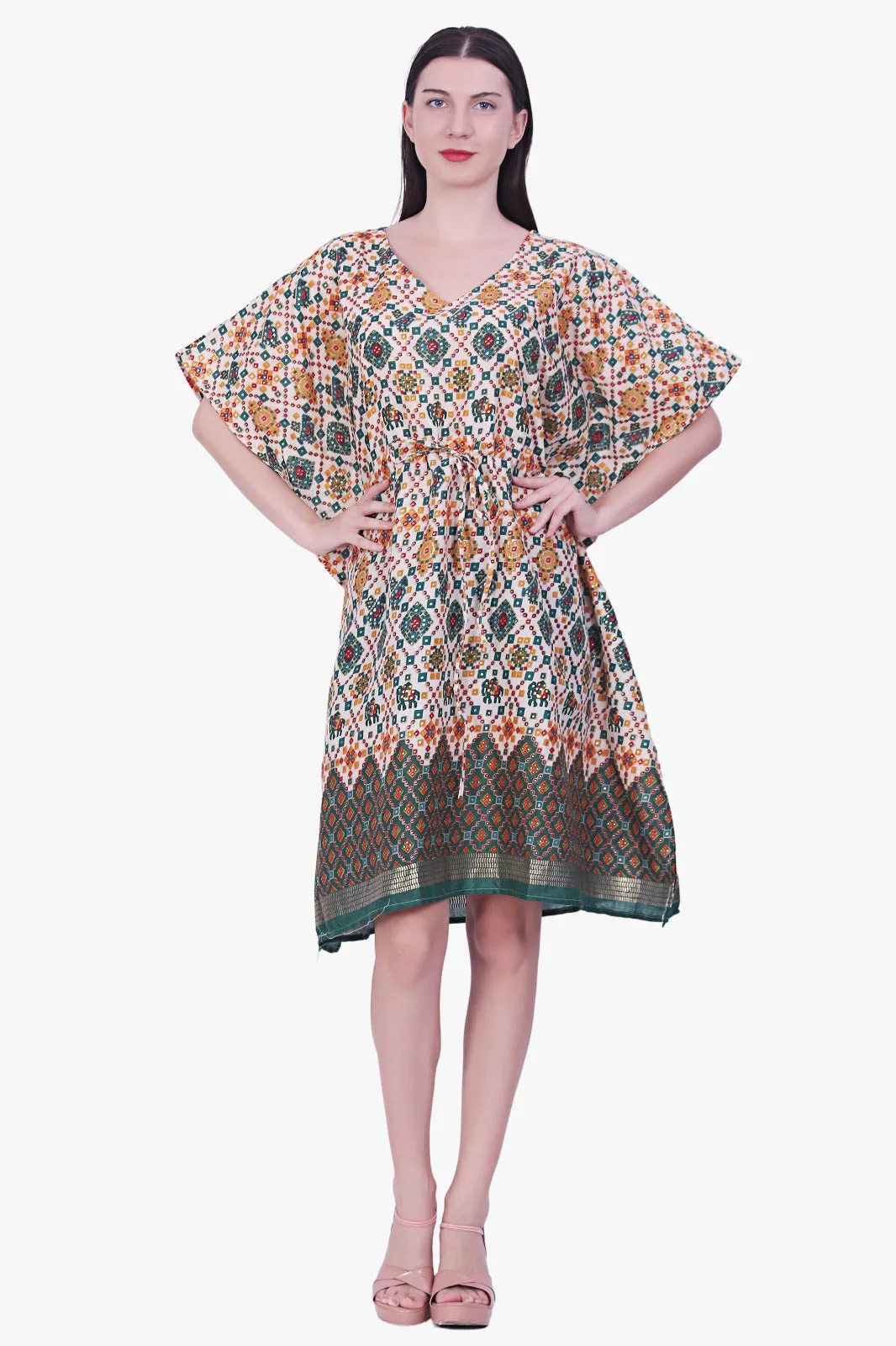 Women Rayon Multi Color Kaftan Free Size