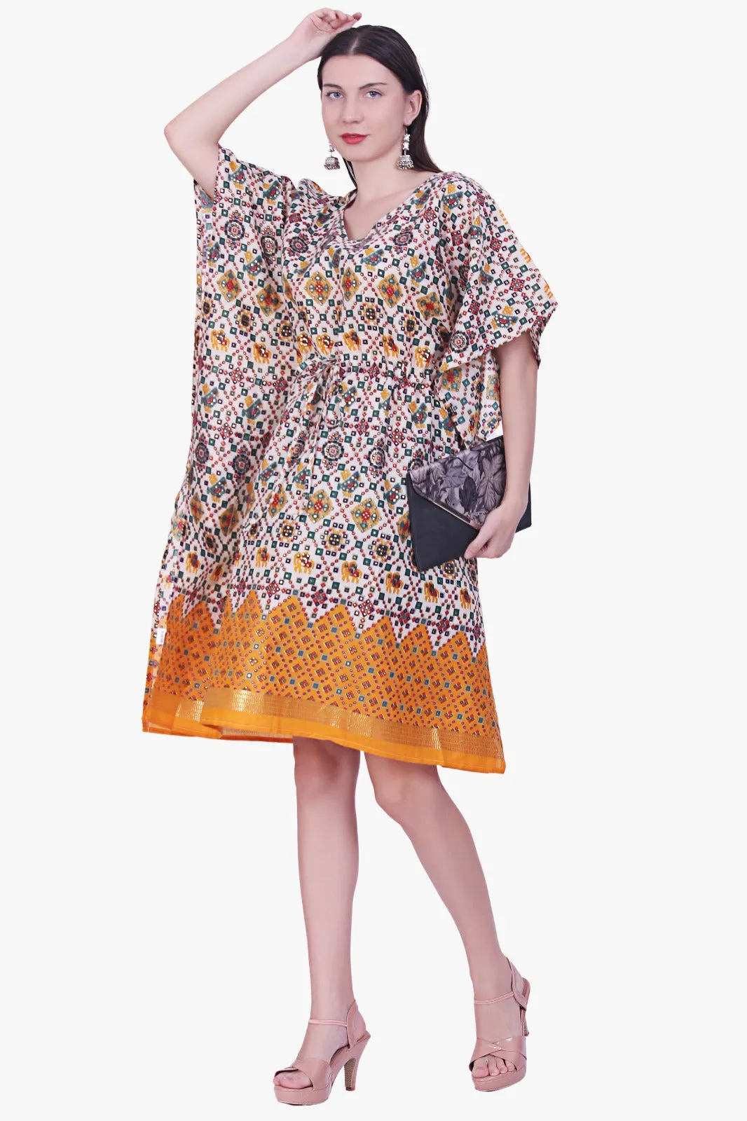 Women Rayon Multi Color Kaftan Free Size
